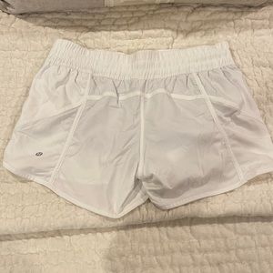 LULULEMON track that short, low rise, white, size 12